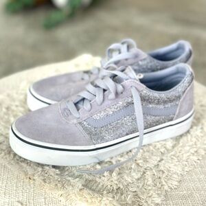 Vans Ward Skate Shoes US Missy Size 3 Lilac Glitter 500714 Skateboarding size 3